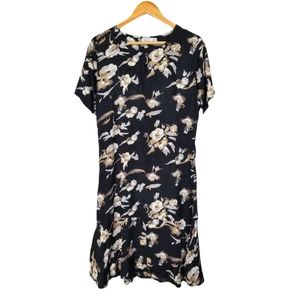 Masai black floral midi dress